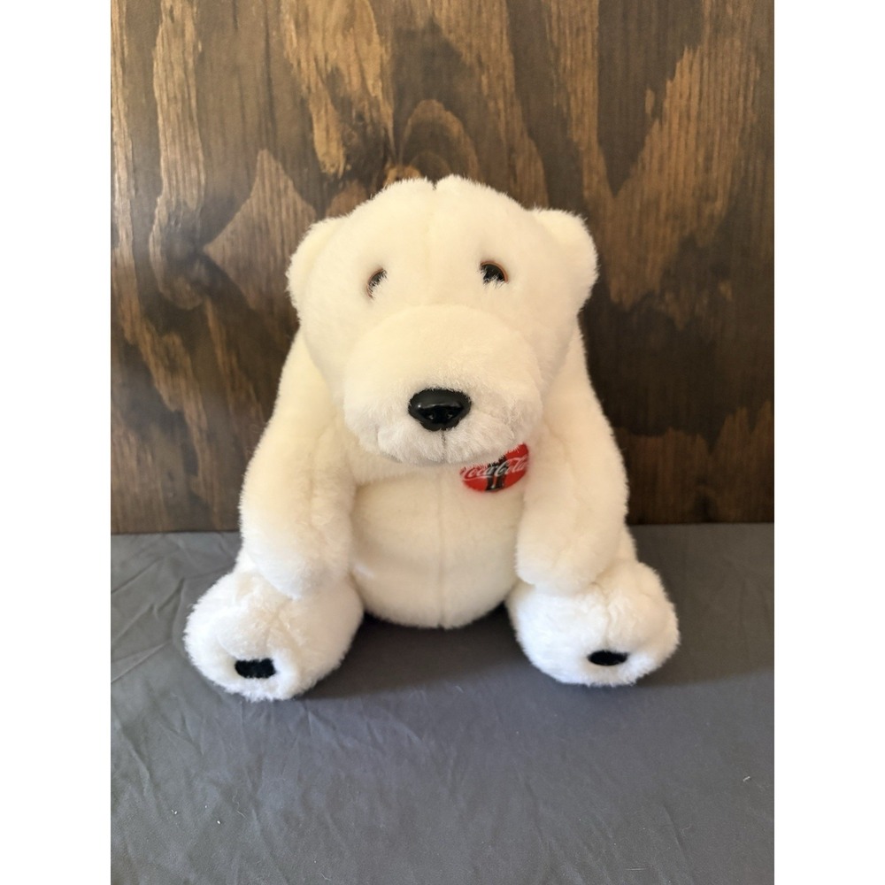 Vintage Always Coca-Cola Stuffed Plush Polar Bear 1993 11" Coke Advertisement